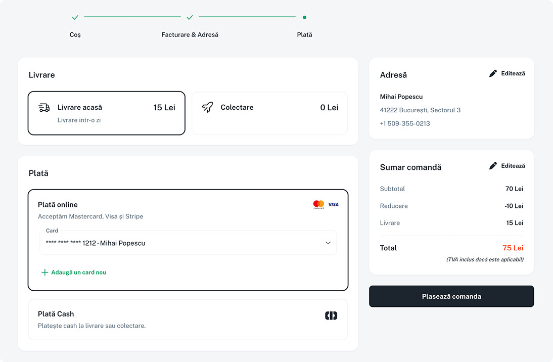 Imagine cu metode de plata