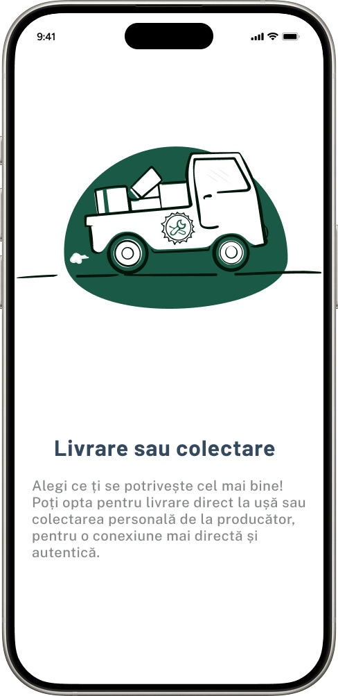 Ilustrație pe un telefon cu o masina de livrare.