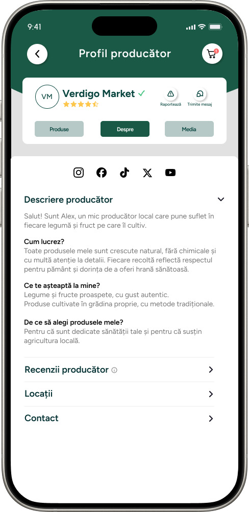 Imagine cu profilul detaliat a unui producator local.